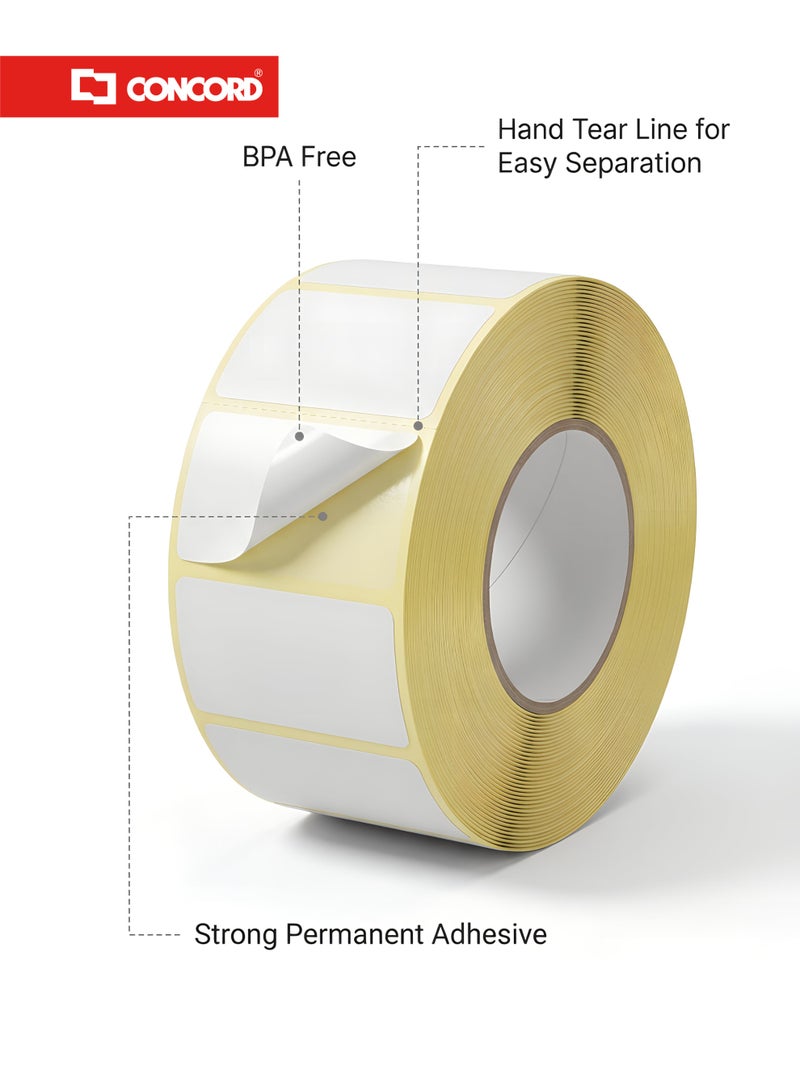 كونكورد ملصقات باركود حرارية 40×22مم، 2000 ملصق لكل رول، عبوة 5 رول - Image 2
