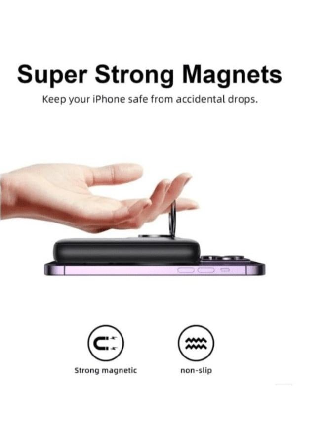 Maxco Magnetic Wireless Power Bank, 5000mAh, 15W, Black - MP26 - Image 3