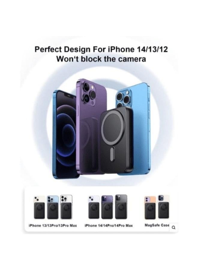 Maxco Magnetic Wireless Power Bank, 5000mAh, 15W, Black - MP26 - Image 2