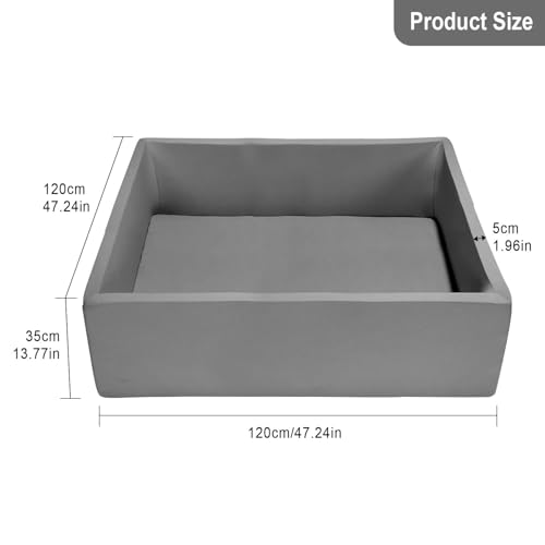 TRENDBOX Extra Large Ball Pit 472x472x138in Memory Foam Pit Soft Pool Soft Equipment for Toddlers Kids Dark Gray Balls NOT Included - Image 5