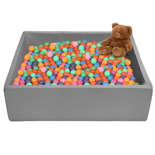 TRENDBOX Extra Large Ball Pit 472x472x138in Memory Foam Pit Soft Pool Soft Equipment for Toddlers Kids Dark Gray Balls NOT Included - Image 1