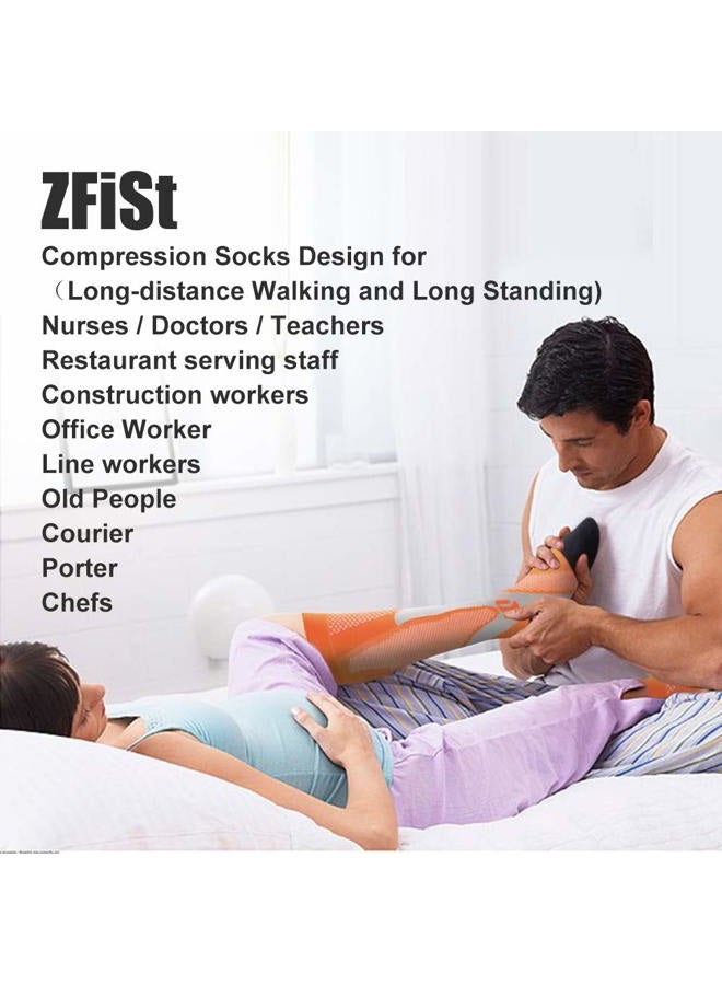ZFiSt 3 Pairs Medical&Althetic Compression Socks for Men, 20-30 mmHg Nursing Performance Socks for Edema, Diabetic, Varicose Veins,Shin Splints,Running Marathon (Blue+Black+White) - Image 4