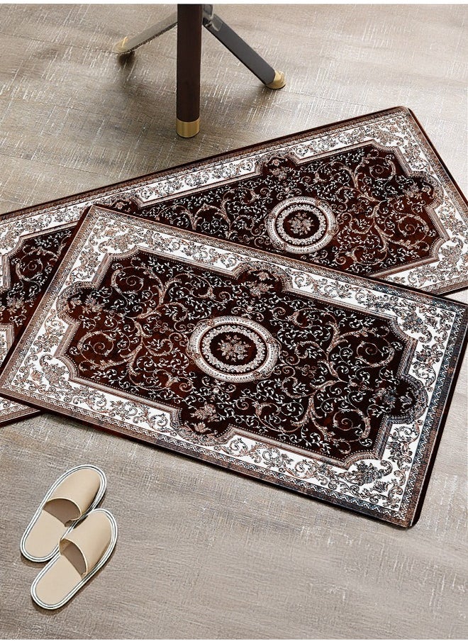 Generic 2 PCS Kitchen Floor Mats Rugs Set, Cushion Floor Carpet, Waterproof, Oil Resistant and Anti-Fatigue PU Standing Mat for Kitchen, Floor, Office, Sink, Laundry 45*75CM+45*120CM  - Image 2