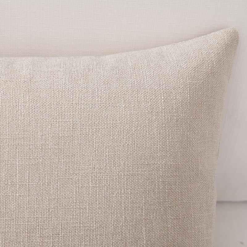 Meekio Set of 2 Camel Heather Pillow Covers 18 x 18 Inch Farmhouse Boho Decorative Throw Pillow Covers Linen Cushion Covers for Sofa Couch D?cor - Image 4