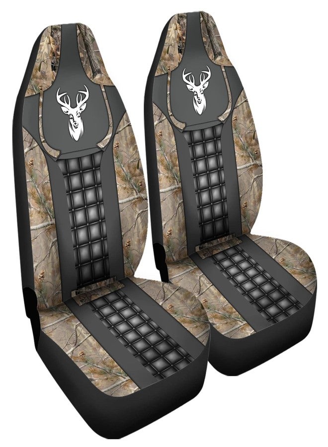 Howilath Universal Auto Seat Cover Set of 2, Deer Pattern Seat Cushion Covers for Truck Vehicles Cars Accessories - Image 3