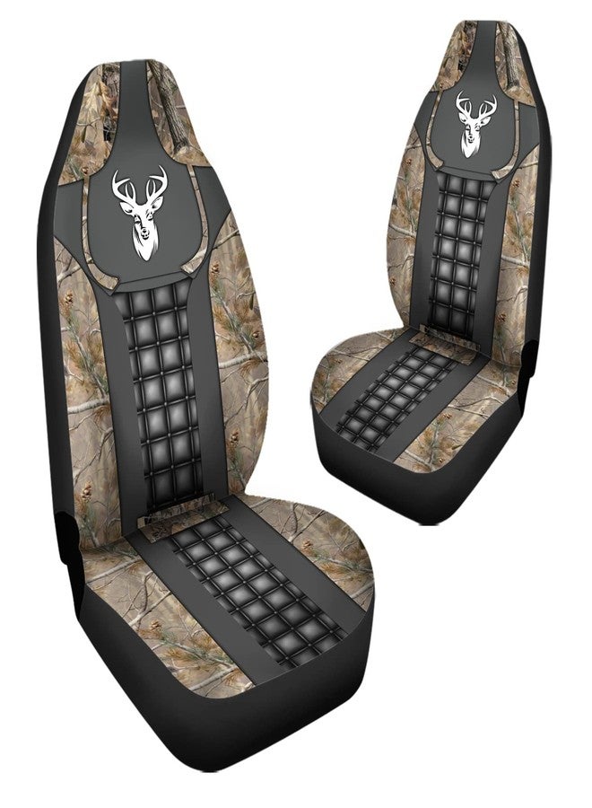 Howilath Universal Auto Seat Cover Set of 2, Deer Pattern Seat Cushion Covers for Truck Vehicles Cars Accessories - Image 4