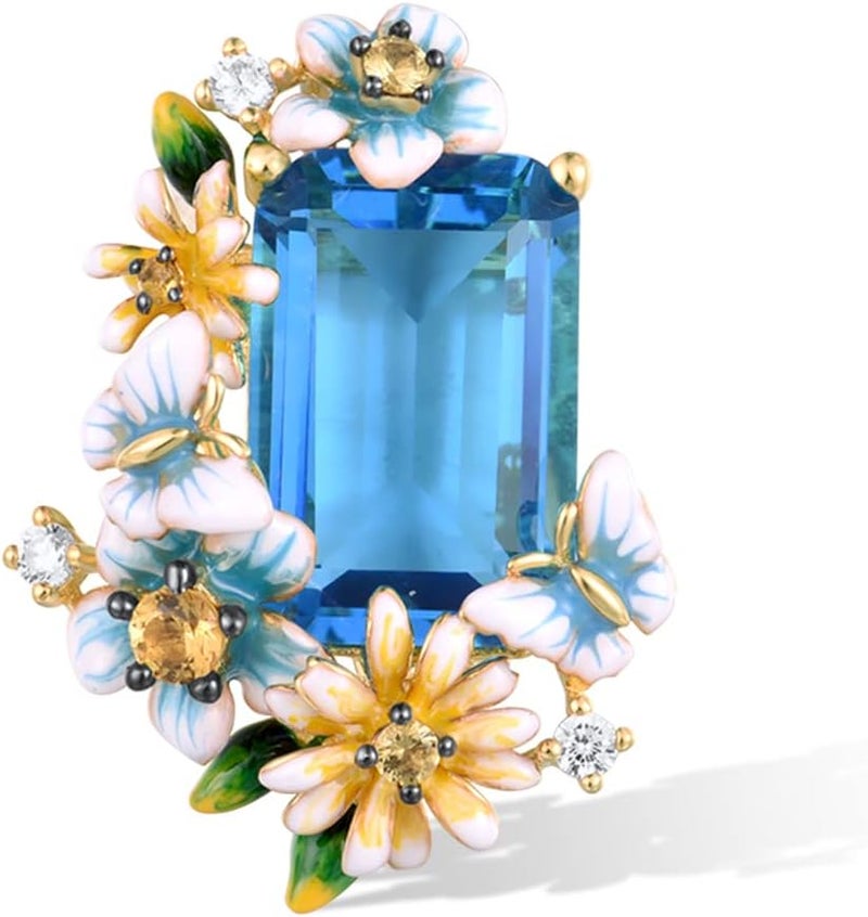 Santuzza 925 Sterling Silver Handmade Enamel Flower Pendant for Women - Image 1