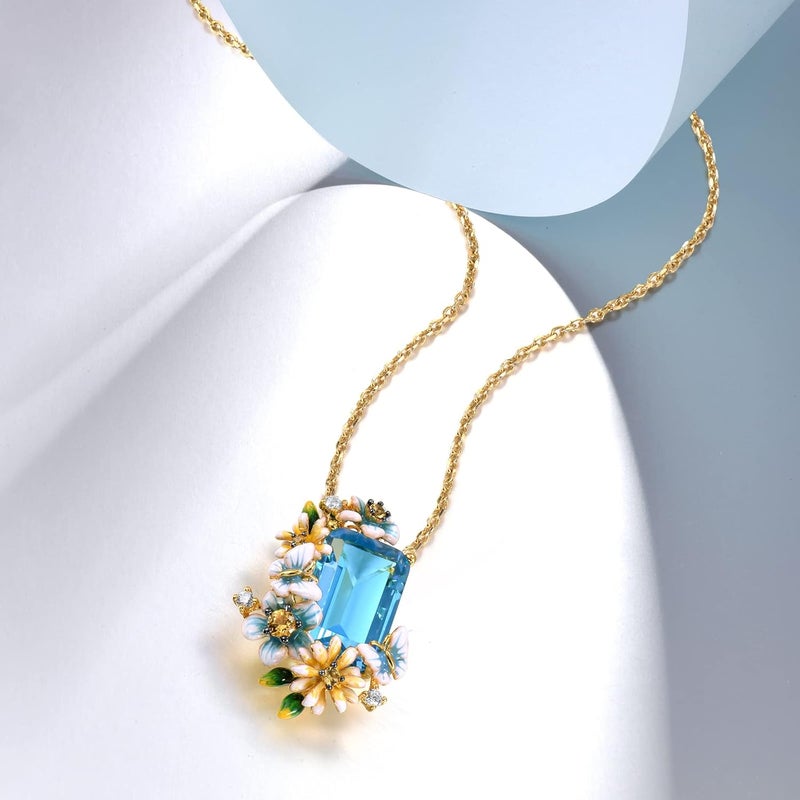 Santuzza 925 Sterling Silver Handmade Enamel Flower Pendant for Women - Image 3