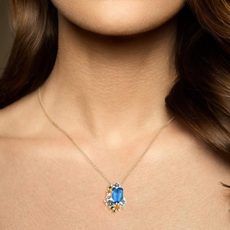 Santuzza 925 Sterling Silver Handmade Enamel Flower Pendant for Women - Image 4