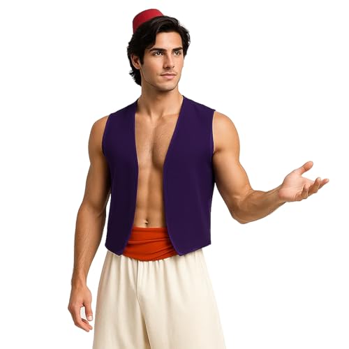 AMNPOLEN Unisex No Pocket Button Uniform Vest Halloween Costume Outfit (X-Large, Purple) - Image 4