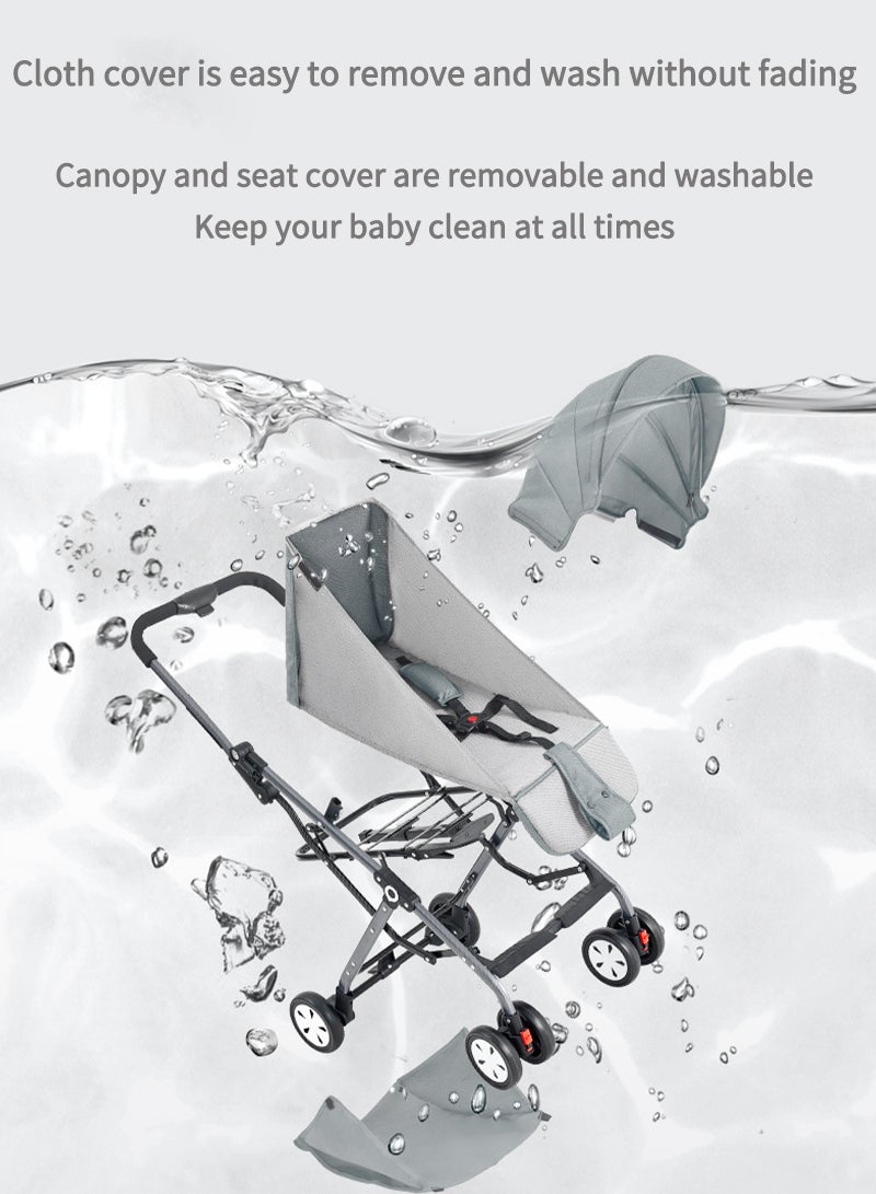 Large Space Comfortable Sitting And Lying Dual Use Folding Baby Stroller - Image 4