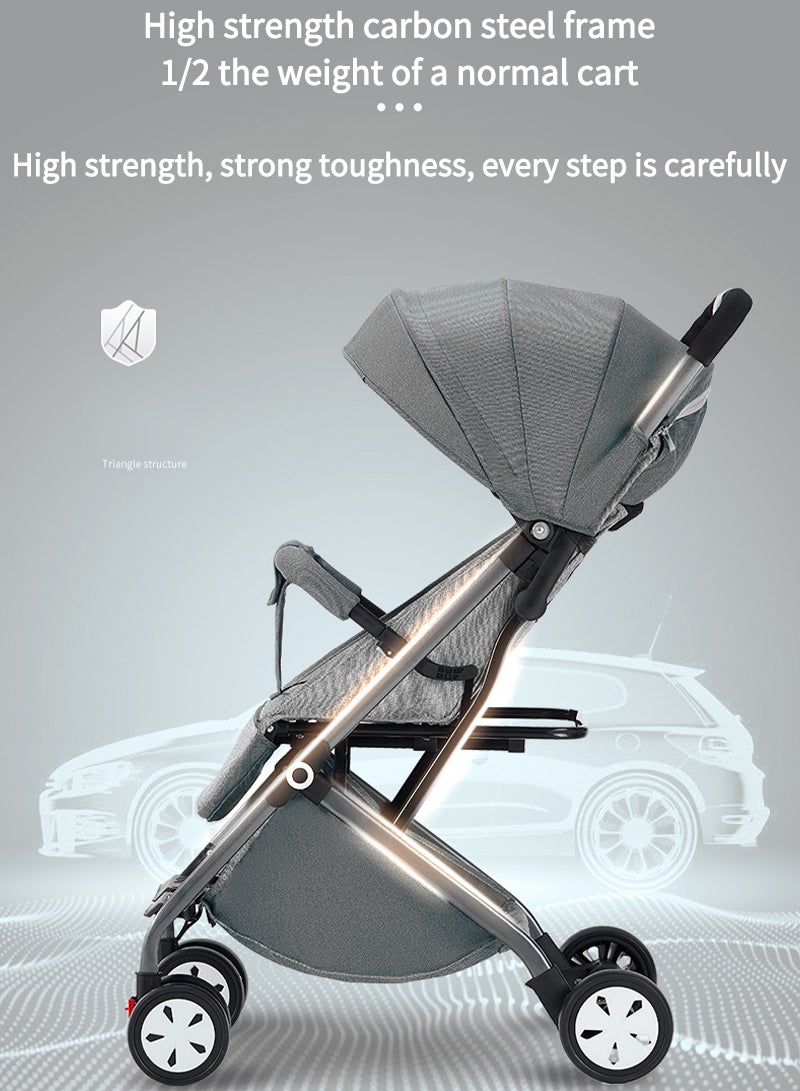 Large Space Comfortable Sitting And Lying Dual Use Folding Baby Stroller - Image 5