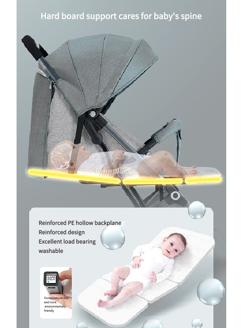 Large Space Comfortable Sitting And Lying Dual Use Folding Baby Stroller - Image 2