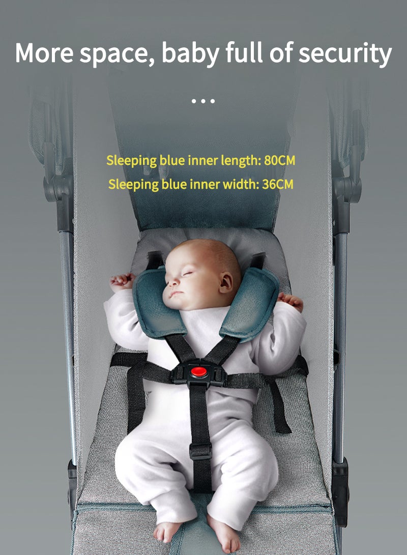 Large Space Comfortable Sitting And Lying Dual Use Folding Baby Stroller - Image 3