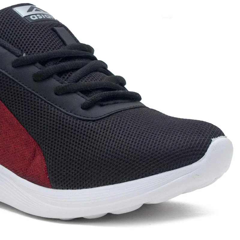 أسيان Men's Black and Red Running Shoes for Boys
