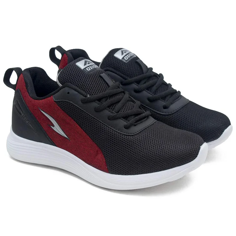 أسيان Men's Black and Red Running Shoes for Boys