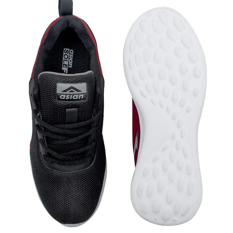 أسيان Men's Black and Red Running Shoes for Boys