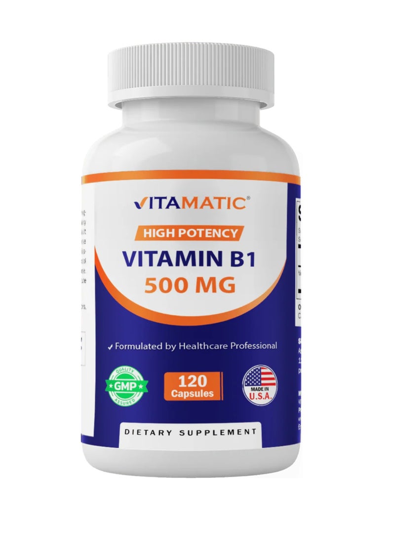 Vitamatic High Potency Vitamin B1 500 mg 120 Capsules