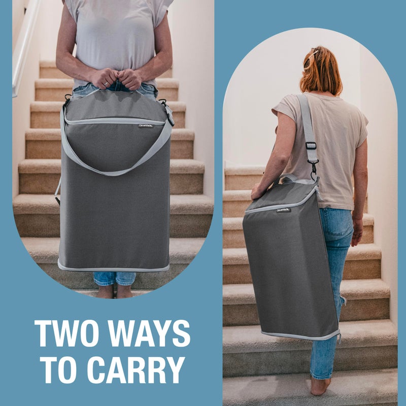 CleverMade Convertible Laundry Hamper Bag - Shadow Gray Stone holds 21.5L / 20 lbs 1 Compartment - Storage with Handles for Home Organization - Image 5