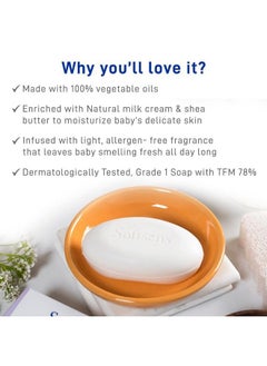 Softsens Baby Moisturizing Milk Soap Bar Enriched With Natural Milk Cream & Shea Butter I Dermatologically Tested & Paraben Free For Baby Skinpack Of 1 (100 Gms X 3)  - Image 5