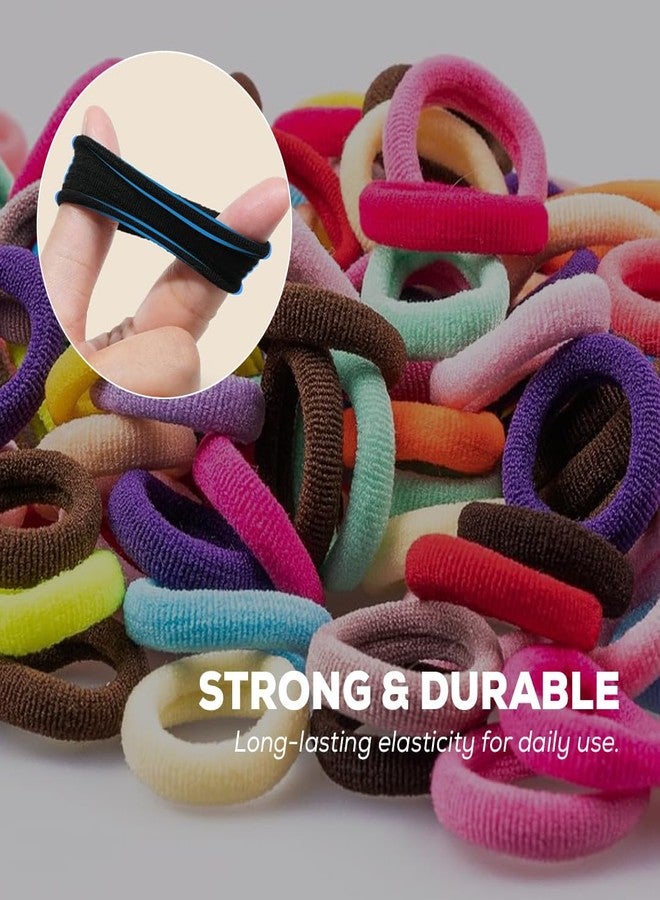Multibrite Small Elastic Hair Ties | Stretchable Rubber Bands | Soft Hair Bands for Ponytails, Buns & Braids | Gentle, Reusable, Hair Styling Accessories For Women & Girls (Multicolor - Pack of 50pcs) - Image 5