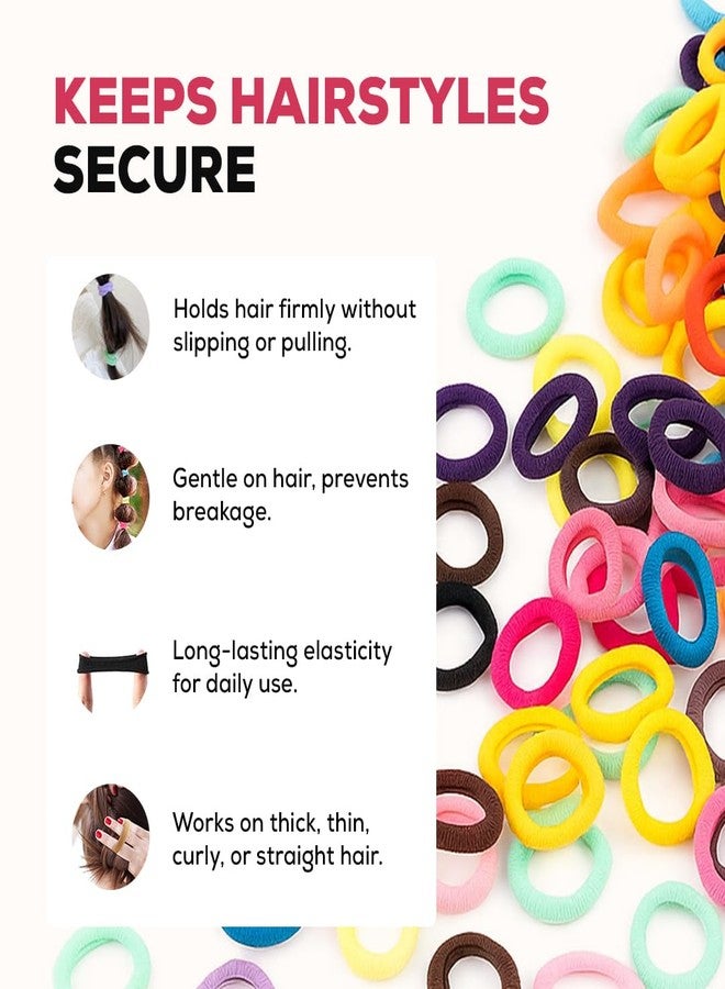 Multibrite Small Elastic Hair Ties | Stretchable Rubber Bands | Soft Hair Bands for Ponytails, Buns & Braids | Gentle, Reusable, Hair Styling Accessories For Women & Girls (Multicolor - Pack of 50pcs) - Image 3