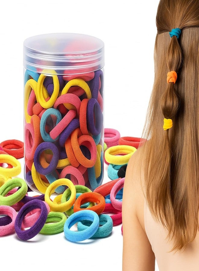 Multibrite Small Elastic Hair Ties | Stretchable Rubber Bands | Soft Hair Bands for Ponytails, Buns & Braids | Gentle, Reusable, Hair Styling Accessories For Women & Girls (Multicolor - Pack of 50pcs) - Image 1