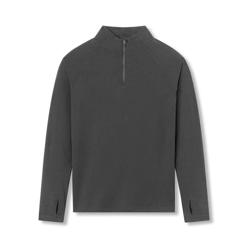 Sports Fitness Tight Men'S Quick-Drying Half-Zipper Solid Color Workout High Elastic Compression Long Sleeve Top - Image 1