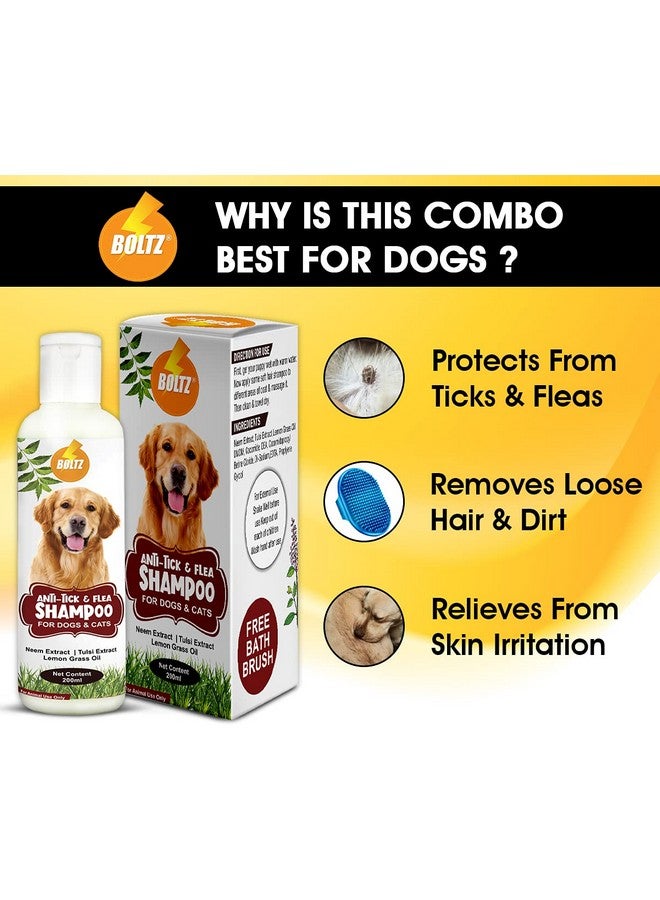 Boltze شامبو للكلاب والقطط 200 مل، شامبو للكلاب خالٍ من القراد، مستخلصات طبيعية من النيم والتولسي والليمون، تركيبة مضادة للفطريات ومضادة للحكة، درجة حموضة متوازنة، بشرة صحية وفراء لامع، مناسب لجميع السلالات - Image 2