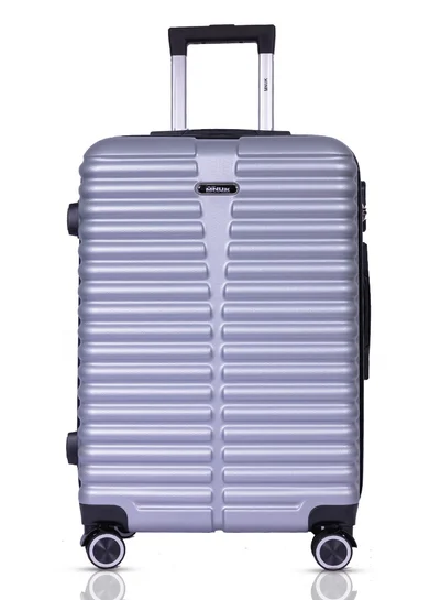 MNUK Destiny Checked Luggage | Hardside Soft Handle Trolley TSA Lock |Double 360° 4 Wheeler| Large-28 Inch, Silver