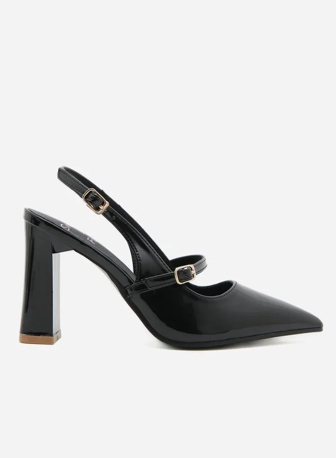 سنيك ايه بيك حذاء بكعب عريض ومقدمة مدببة