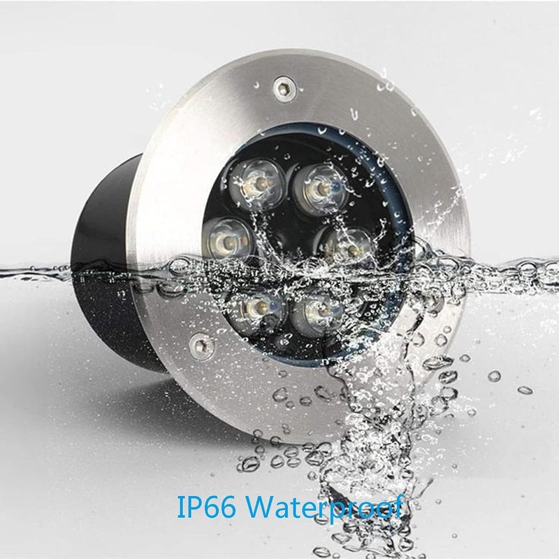 ضوء أرضي مدمج مقاوم للماء من نوع IP66، قوة 24 واط، مناسب للاستخدام في الحدائق والممرات والأرصفة - لون أزرق، جهد كهربائي AC85-110 فولت - Image 3