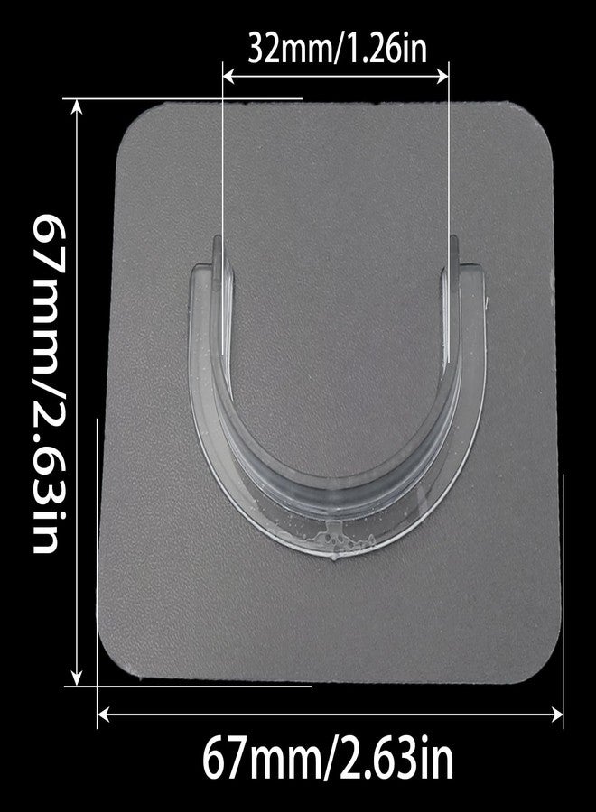 Heyous 6PCS Self Adhesive Telescopic Pole Holder Transparent Plastic Wall Mounted Shower Curtain Hanger Clothes Drying Rod Bracket Multi Purpose Tension Retainer - Image 2