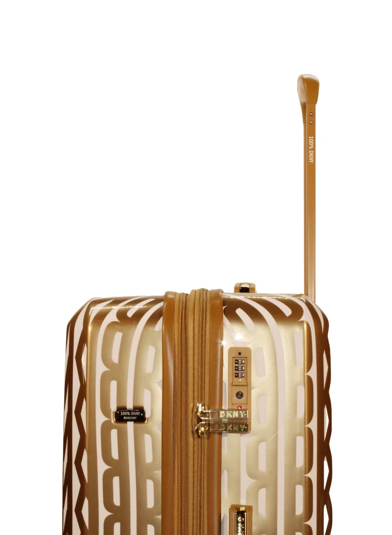 DKNY GLITZ GLAM Hardside Luggage on Wheels for Unisex | Ultra Lightweight ABS on with Spinner Wheels 4 Color GOLD