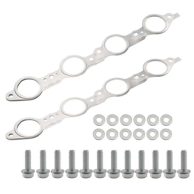 Sorello 2 PCS MLS Exhaust Header Manifold Gasket with Bolts Compatible with Cadillac CTS Escalade for Chevy Camaro Silverado GMC Pontiac for LS Engines 48L 53L 57L Replaces 12617944 12600530 - Image 3