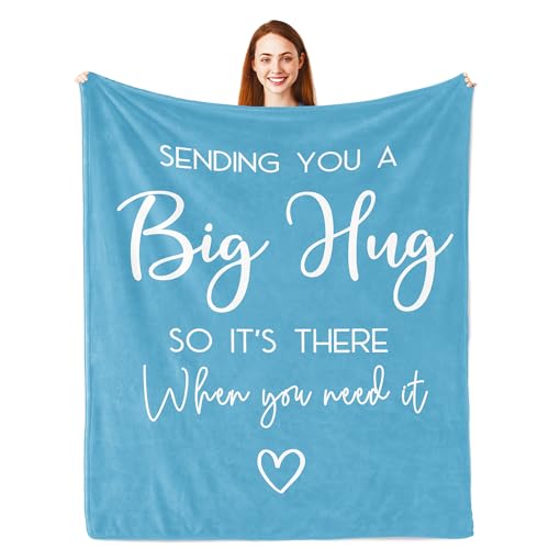 Pubrave Gifts for Women, Get Well/Inspirational/Sympathy/Thinking of You/Feel Better Gifts for Women/Mom/Daughter/Friends, Healing Blanket Blue 60x50in - Image 1