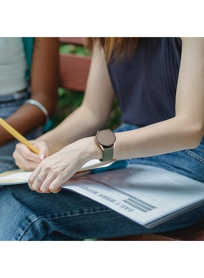 ELTRAZONE Green Soft Silicone Sport Band for Samsung Galaxy Watch 6 (40mm/44mm) & Galaxy Watch 6 Classic (43mm/47mm) – 20mm Replacement Strap for All Genders - Image 5