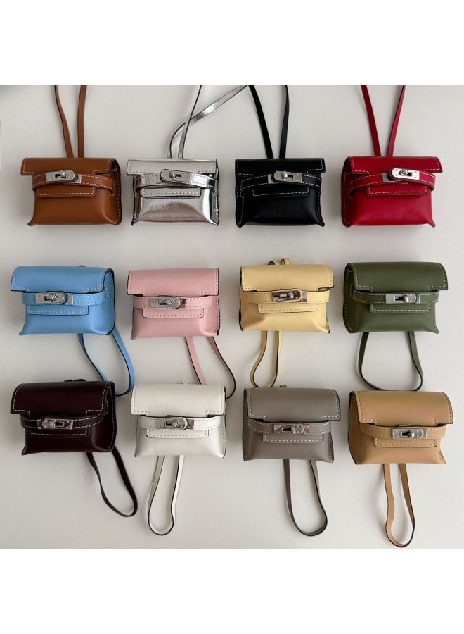 Loquat 2024 Mini Kelly Bluetooth Headset Bag Fashion Creative Dumpling Bag Pendant Car Rear Mirror Hanging Wholesale-Color:Dumpling Bag Pink-Applicable Model:Airpods Pro/pro2/3  - Image 2