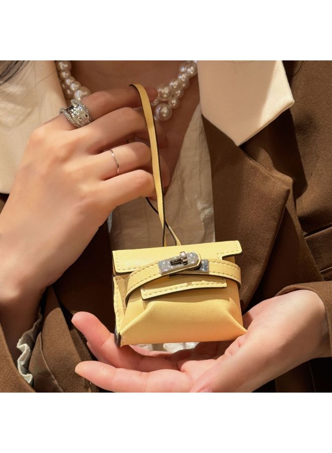 Loquat 2024 Mini Kelly Bluetooth Headset Bag Fashion Creative Dumpling Bag Pendant Car Rear Mirror Hanging Wholesale-Color:Dumpling Bag Pink-Applicable Model:Airpods Pro/pro2/3  - Image 5
