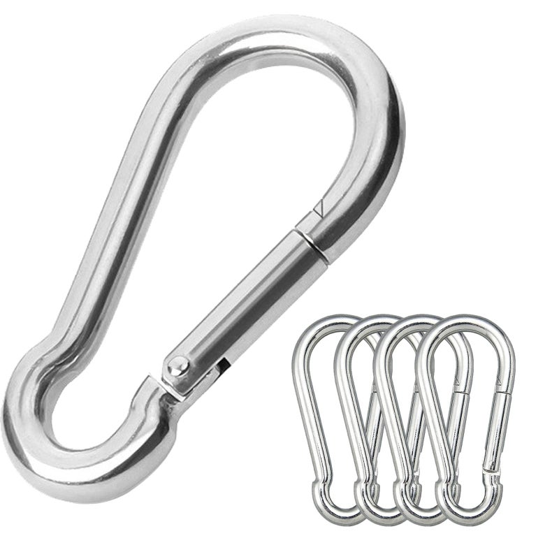 CAIDMOS 5PCS 3.15in Large Carabiner Clip, Stainless Steel Carabiner Heavy Duty, Spring Snap Hook, Locking Climbing Caribiners Clips for Gym, Plant Hanging, Outdoor Camping, Hiking. 600 lbs - Image 1