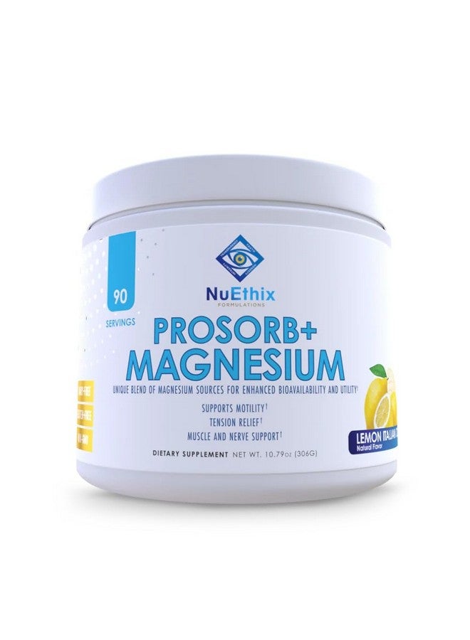 NuEthix Formulations NuEthix Formulations Prosorb+ Magnesium Dietary Supplement, 200mg Magnesium Blend to Support Physical & Mental Wellness, Vitamin C, Dairy-Free, Gluten Free, & Non-GMO, Lemon Italian Ice, 90 Servings  - Image 1