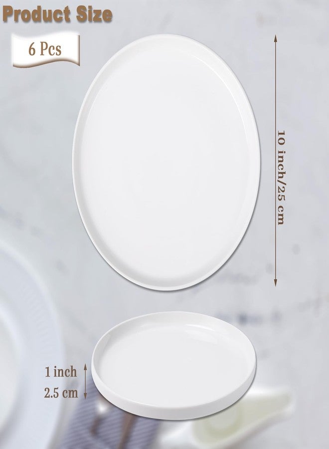 Tivcck 10 inch White Dinner Plates Set of 6, Ceramic Dinner Plates, Round Dessert Salad Plate, Porcelain Plate for Kitchen, Restaurant, Microwave, Oven & Dishwasher Safe, Scratch Resistant - Image 2