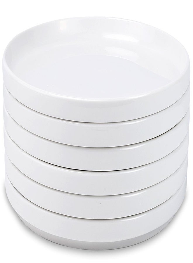 Tivcck 10 inch White Dinner Plates Set of 6, Ceramic Dinner Plates, Round Dessert Salad Plate, Porcelain Plate for Kitchen, Restaurant, Microwave, Oven & Dishwasher Safe, Scratch Resistant - Image 1
