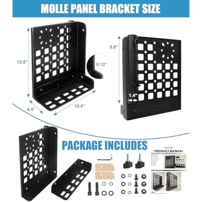 rayihni Gas Can Mount With Flag Pole Mount Holder For 2018-2025 Jeep Wrangler JL/JLU 4xe, Tailgate Step Foot Pedal Molle Panel Cargo Shelf Storage Bracket Fits Standard Gasoline Locking Pack Mount - Image 3