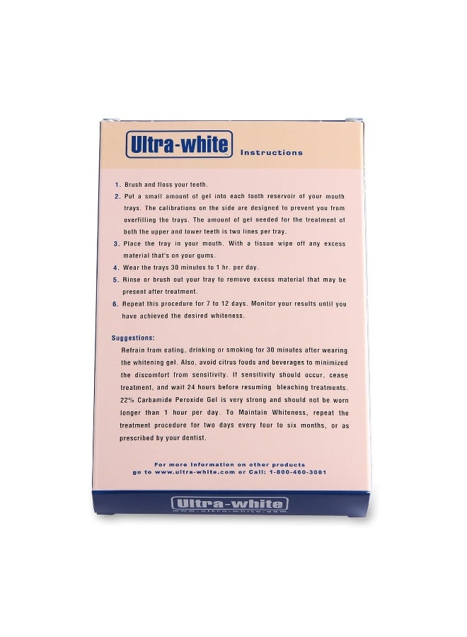 Ultra White Teeth Whitening Gel for Trays 16 Carbamide Peroxide 5 Syringes 140 Applications Sensitive Teeth Formula DentistDeveloped Made in USA Ultra White No Lights Required - Image 4