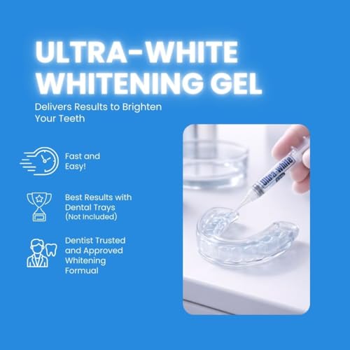 Ultra White Teeth Whitening Gel for Trays 16 Carbamide Peroxide 5 Syringes 140 Applications Sensitive Teeth Formula DentistDeveloped Made in USA Ultra White No Lights Required - Image 3