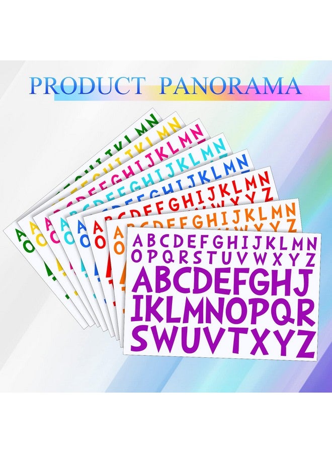 TaoBary 8 Sheets Letter Stickers Stick On Vinyl Letters Self Adhesive Letters Poster Board Capital Lettering Stickers For Graduation Cap Decorations Mailbox Window(Colorful 1 Inch 2 Inch)  - Image 2
