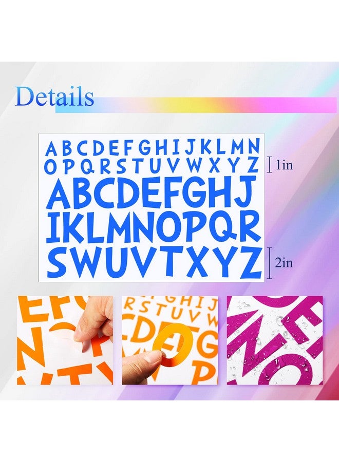 TaoBary 8 Sheets Letter Stickers Stick On Vinyl Letters Self Adhesive Letters Poster Board Capital Lettering Stickers For Graduation Cap Decorations Mailbox Window(Colorful 1 Inch 2 Inch)  - Image 3
