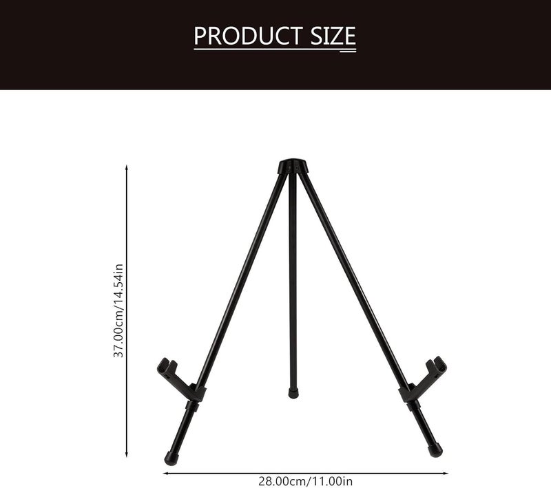 Small Iron Foldable Easel Stand for Painting and Display Portable Mini Art Sketching Easel in Black for Artists and Craft Use - Image 2