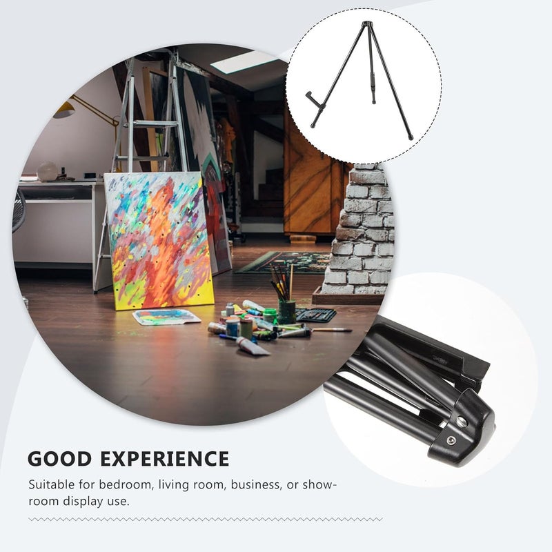 Small Iron Foldable Easel Stand for Painting and Display Portable Mini Art Sketching Easel in Black for Artists and Craft Use - Image 3
